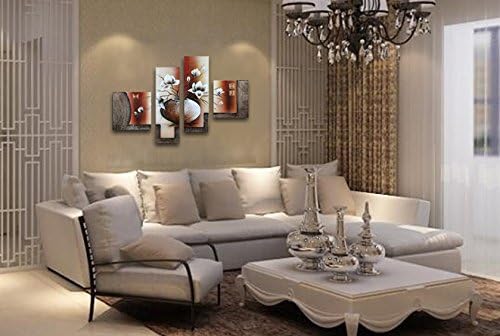Wieco Art -Stretched and Framed 100% Hand-painted Modern Canvas Wall Art