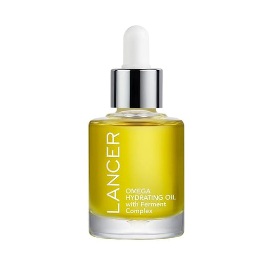 Lancer Skincare Omega Hydrating Oil with Ferment Complex, Daily Facial-Oil Moisturizer Serum with Turmeric, 1 Fluid Ounce