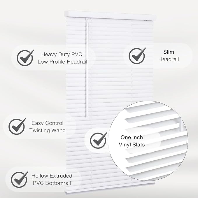 LOTUS & WINDOWARE Cordless Mini Blind, Window Blinds