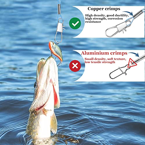 YOTO Fishing Leaders,Saltwater Tackle Rig with Swivels Snap, High-Strength Fishing Wire Gear Equipment for Lures Bait Or Hooks,1Arm and 2Arm - color: Blue Nylon Leaders, style: 2arm，24pack