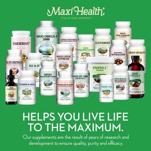 Maxi Health Max C Gram Plus -Gradual Release Buffered Vitamin C Tablets, 180 Count (Pack of 1)