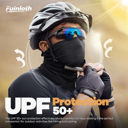 Fuinloth Neck Gaiter, 6 Pack Cooling UV Protection Bandana Face Mask Gator | Breathable Sweat Wicking, UPF 50, Sun Wind Dust Shield, Quick Dry & Washable, 95% Polyester 5% Spandex - color: Black+gray+navy+sand+light Pink+red