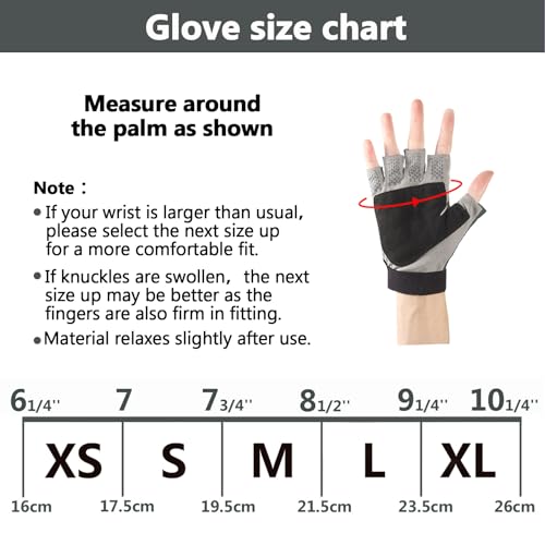 Palmyth UV Fishing Gloves Sun Protection Fingerless Kayaking Glove Men Women UPF 50+ SPF for Sailing, Hiking, Paddling, Canoeing, Rowing, Driving - color: Charcoal, size: XX-Large
