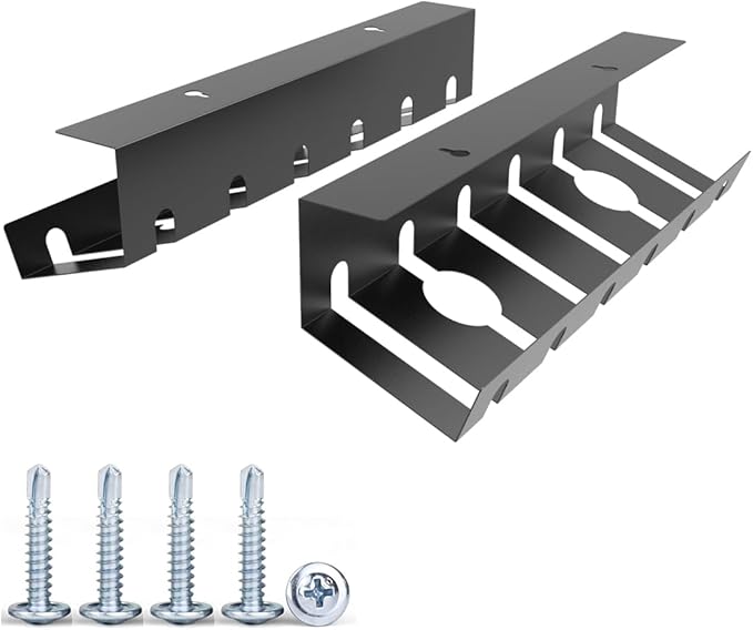 2 Pcs of Cable Management Under Desk for Easy Mounting Metal Under Desk Cable Organizer for Office, Home Cable Tray Holder (UnderDeskCM)