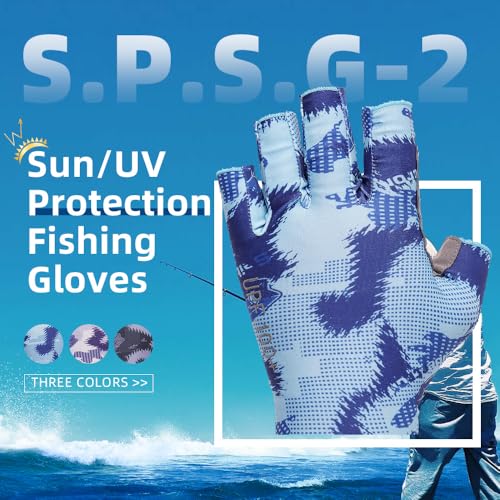 Seibertron S.P.S.G-2 UPF100+ Sun/UV Protection Fishing Adult & Youth Glove - color: blue, size: XL Youth