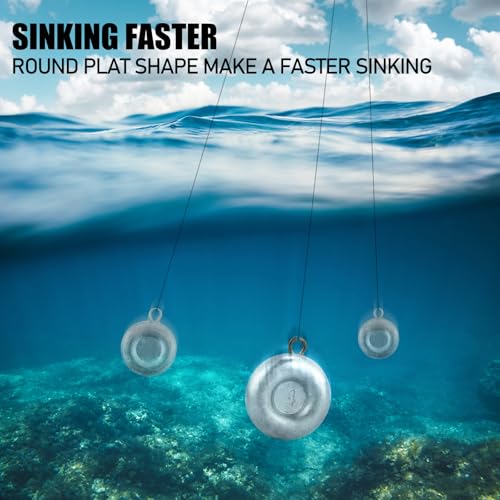 Dr.Fish Fishing Coin Sinkers Lead Fishing Weights Disc Weights No Roll Freshwater Saltwater River Bank Surf Fishing Catfishing - size: 4oz/5 Pack