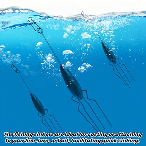 3Pcs Sputnik Sinkers Fishing Weights Sinkers Surf Casting Fishing Sinkers Lead Weights Sinkers Long Tail Fishing Weights Drop Shot Sinkers for Saltwater Catfish Beach Sand Ocean-1oz - size: 3oz