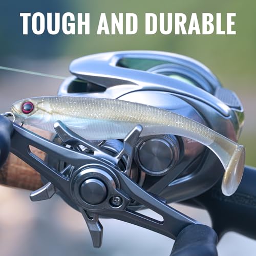 TRUSCEND Shadtale Easy Catch Soft Fishing Lures, Unique Vibration and Action for Various Rigs, Paddle Tail Swimbaits Trailer for Bass, Trout, Crappie, Walleye, Redfish, Saltwater & Freshwater Fishing - color: 4",12pcs,0.3oz