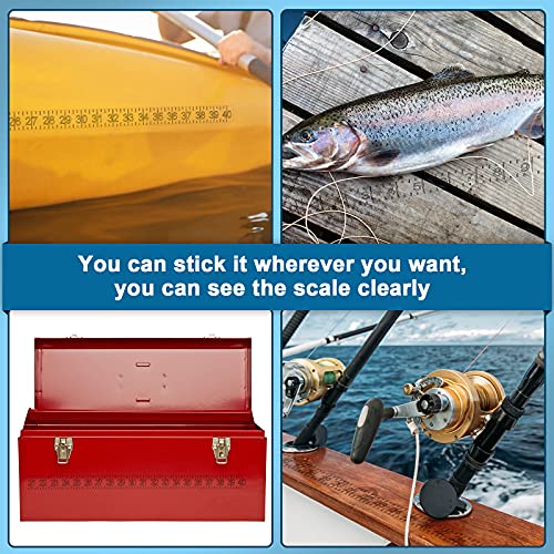 4 Pieces 40 Inch Fish Rulers Fish Measuring Tape Sticker for Boat Transparent Waterproof Adhesive Ruler Tape Fishes Measure Board for Fishing Accessories(Black) - color: Black