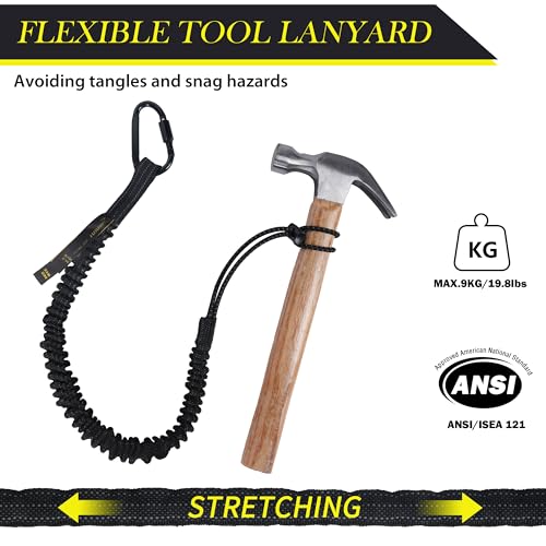 TRSMIMA Safety Tether Tool Lanyard - 20 Pack Fall Protection Absorbing Tool Lanyard Tethering Accessories Nylon Webbing Scaffolding Safety Training for Industrial Workers - size: 20-pack