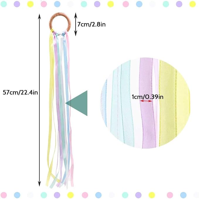 TANOFAR Montessori Toy | Hand Kite |Sensory Ribbon Toy | Wooden Toddler Toys | Rainbow Hand Kite