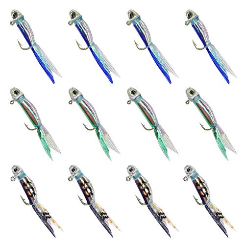 YZD Silverside Minnow Crappie Jig 12pcs - color: 05 3Color Mix