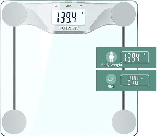 NUTRI FIT Digital Body Weight Bathroom Scale BMI, Accurate Weight Measurements Scale,Large Backlight Display and Step-On Technology,400 Pounds