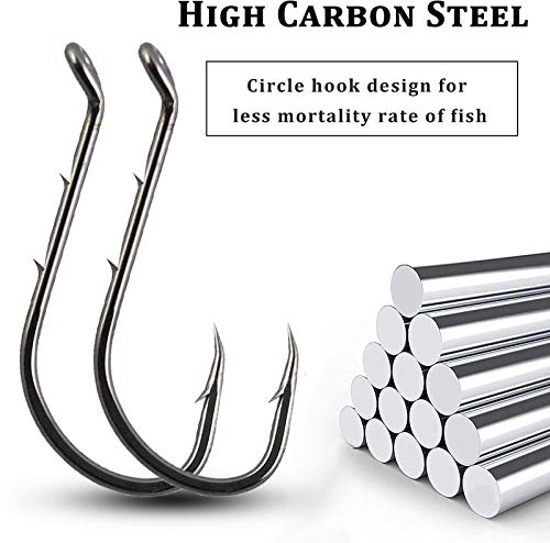 Fishing Baitholder Hooks - 100pcs Barbed Shank Sharp Strong High Carbon Steel Octopus Bait Holder Hooks for Freshwater Saltwater Live Bait Fishing - size: #1-100PCS