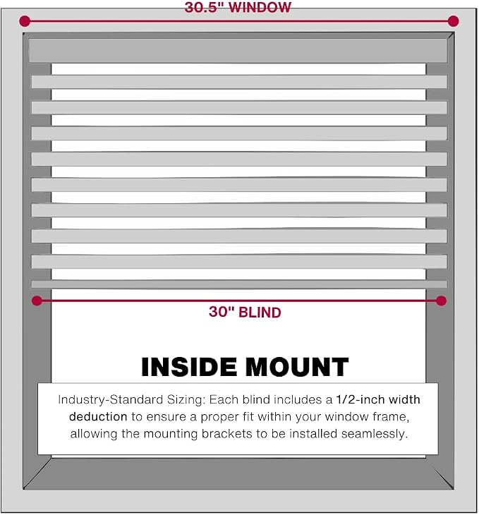 LOTUS & WINDOWARE Cordless Mini Blind, 30.5" Wide x 60" Long