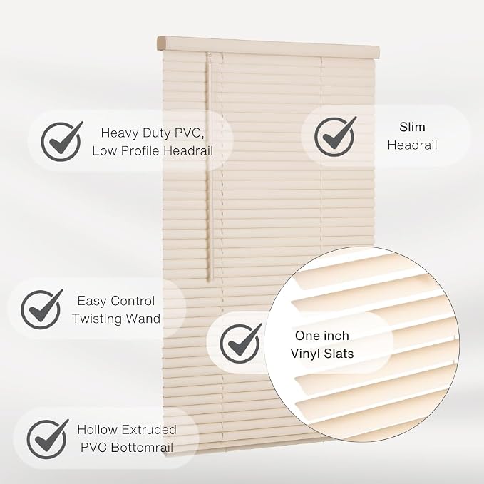 LOTUS & WINDOWARE Cordless Mini Blind, Window Blinds