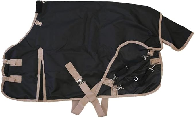 AJ Tack 1200D Waterproof Winter Pony Blanket - 300g Heavyweight Turnout with Fleece Collar, Shoulder Gussets & Tail Flap - Camouflage 50"
