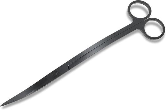Stainless Steel Aquarium Scissors, Wave Design, Professional Aquaplant Maintenance Tool, Black, 1 Pcs