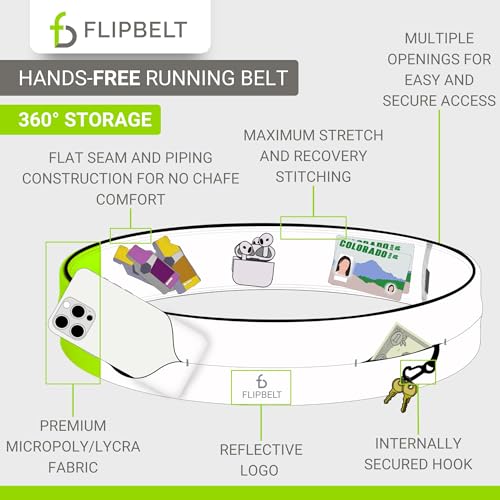 FlipBelt Classic Running Belt, Phone Holder for Running, Money Belt Pouch - color: Periwinkle, size: Small
