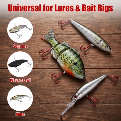 100pcs Fishing Hook Treble Hooks High Carbon Treble Hooks Super Sharp Solid Size 2 4 6 8 10 12 Triple Barbed Steel Fish Hook - color: Red, size: 12#-100pcs