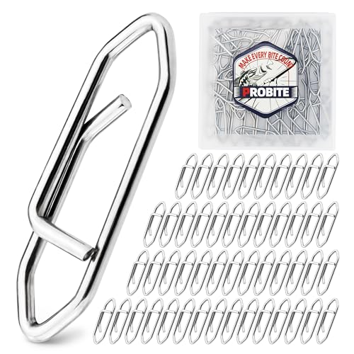High Strength Fishing Snap - Stainless Connector Snaps Swivels Tackle Steel Power Fishing Clip Lure Quick Change for Freshwater and Saltwater - size: 50PCS -0.7"