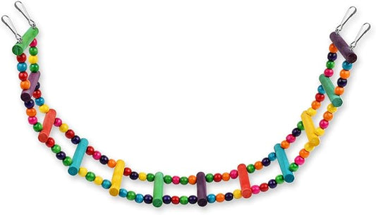 DS. DISTINCTIVE STYLE Bird Ladder Toys Coloured Flexible Parrot Swing Bridge Wooden Cockatiel Cage Hanging Climbing Ladder