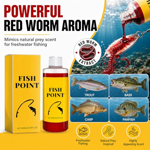 Concentrated Fish Attractant Liquid, Red Worm Liquid Spray, Bait Scent Attractor for Freshwater Fishing, Improves Bite Response - color: 3PCS