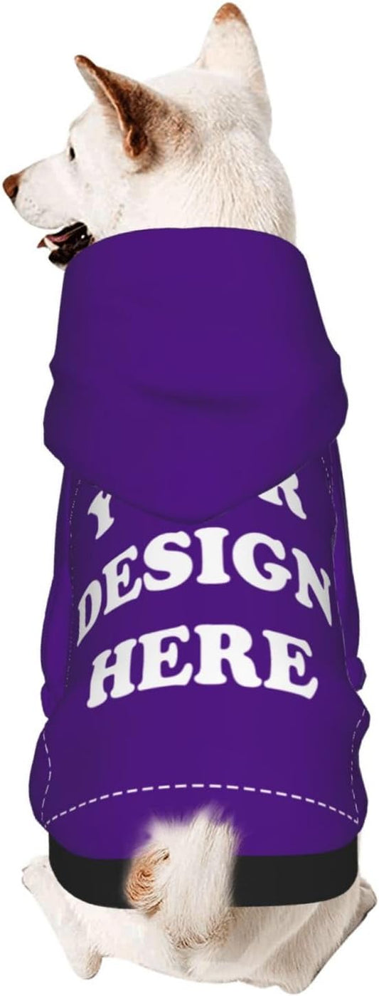 Dog Costume, Custom Dog Hoodie, Dog Name Costume Holiday Pet Pajamas Outfit, Personalized Pet Coat Costumes for Small Medium Large Dogs and Cats for Winter, Indigo, XS