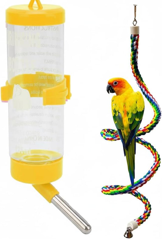 Bird Rope Perch & Birds Swing Set - Bird cage Accessories, 40‘’ Rope perches for Conures, Parrots,Cockatiel,Lovebird,Budgerigar,Parakeet perches for cage,Birds perches
