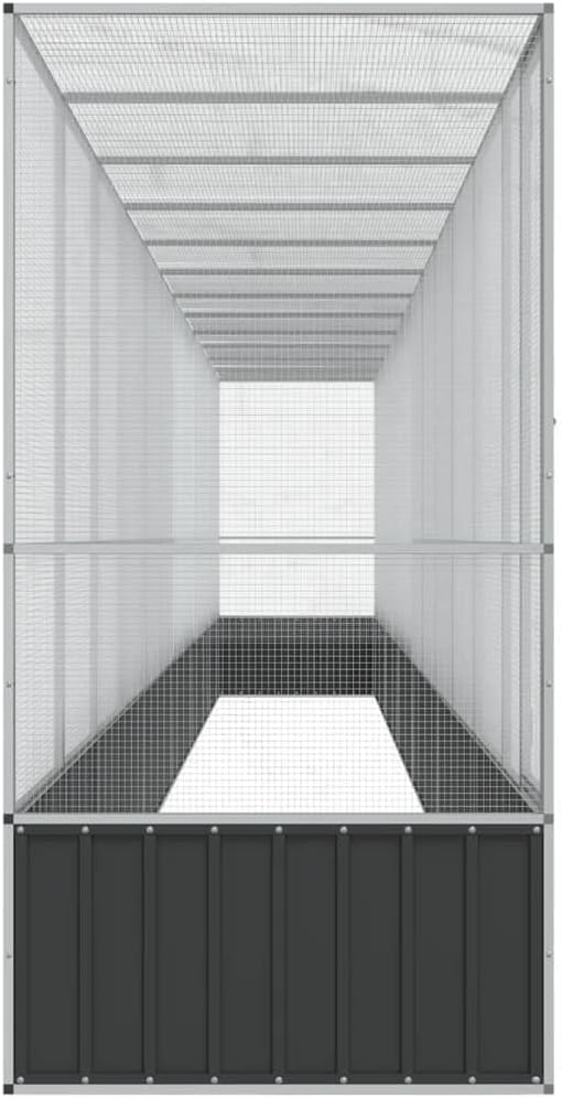 Outdoor Aviary Bird Cage, Galvanized Steel Outside Ample Activity Space Birdcage, 492.3"x42.1"x83.5", -267