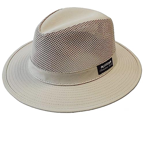 Panama Jack Men's Original Canvas Safari Sun Hat, UPF 50+ Sun Protection Cap, 2.5" Brim - color: Beige, size: Large