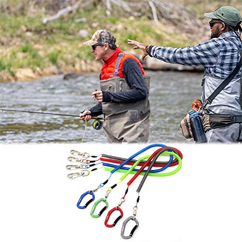 HERCULES M4 Fishing Lanyard, Fishing Pole Tether, Kayak Paddle Leash, Heavy Duty Retractable Coiled Lanyard for Fishing, Rods, Pliers, Boating, Paddles, Kayak - color: Pack of 2 Grey (17.7" Plus, 5.9")