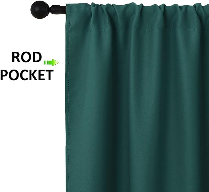 NICETOWN 2 Panels Blackout Curtains, Rod Pocket Thermal Insulated Drapes
