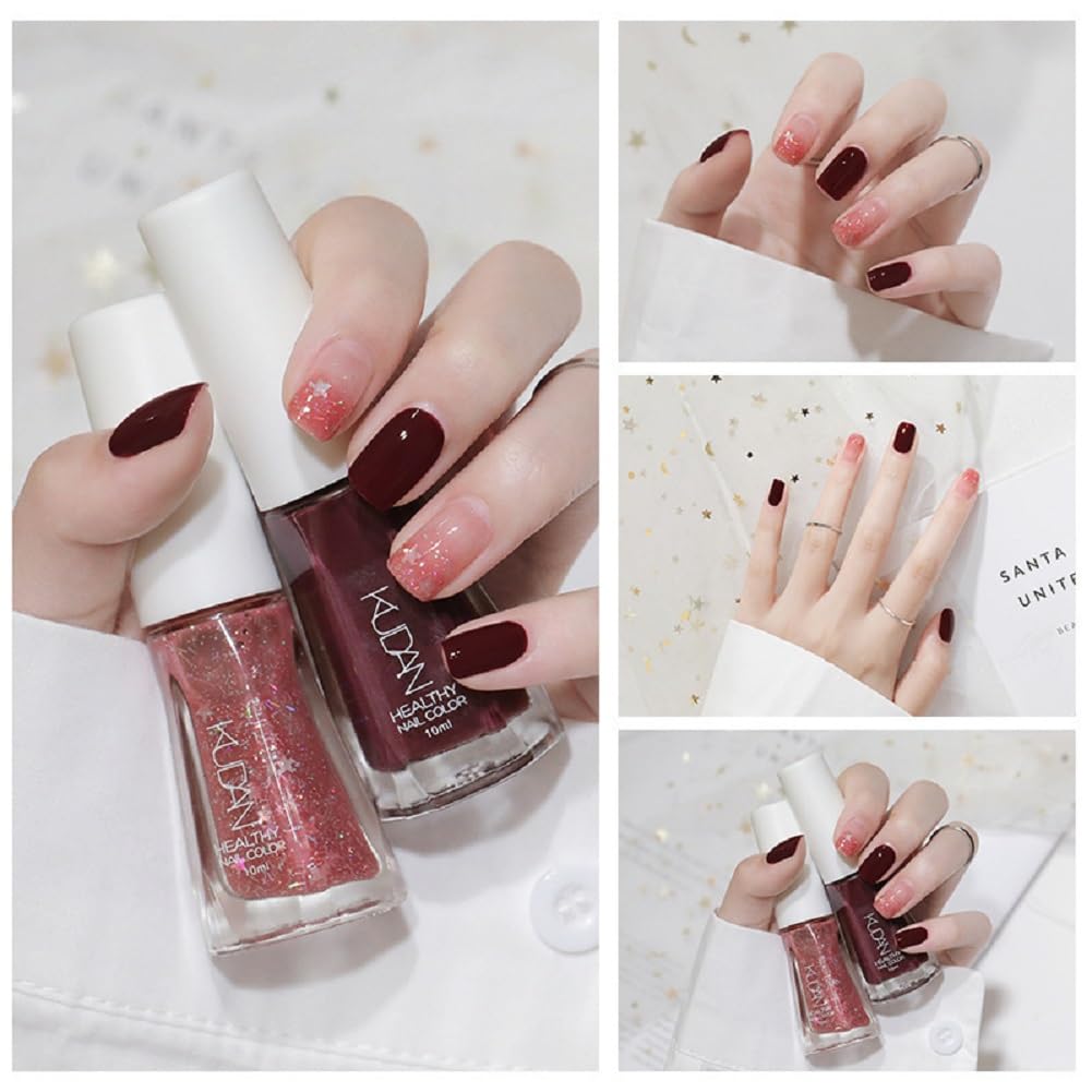 Nail Polish set - Nail Lacquer Quick Dry, Full Size, Vibrant, Colorful, Trendy, Glitter, Glossy, Metallic, Matte Nail Art Nail Shades (N35 Cherry Blossom Fairy, 52g)