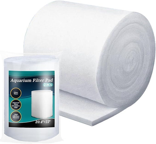 MAQIHAN Aquarium Filter Pad - Aquarium Filter Media,39.4 x 11.8in Media Roll for Fish Tank, Ponds,Garden, Saltwater,Fershwater,Plant, Trutle (2)