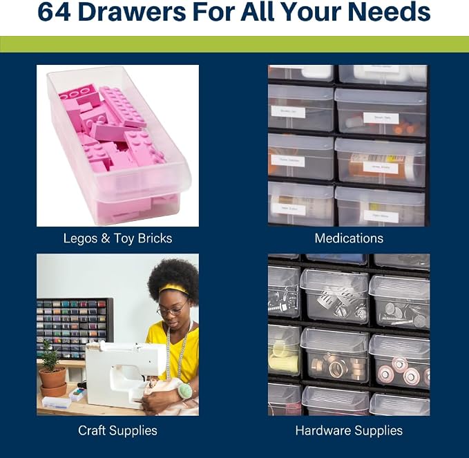 Akro-Mils 64-Drawer Plastic Drawer Storage Cabinet