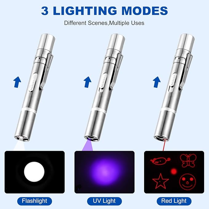 Laser Pointer, Cat Toys for Indoor Cats, Kitten Dog Laser Pen Toy, Red Dot LED Light Pointer Interactive Toys for Indoor Cats Dogs, USB Charging, 5 Switchable Patterns