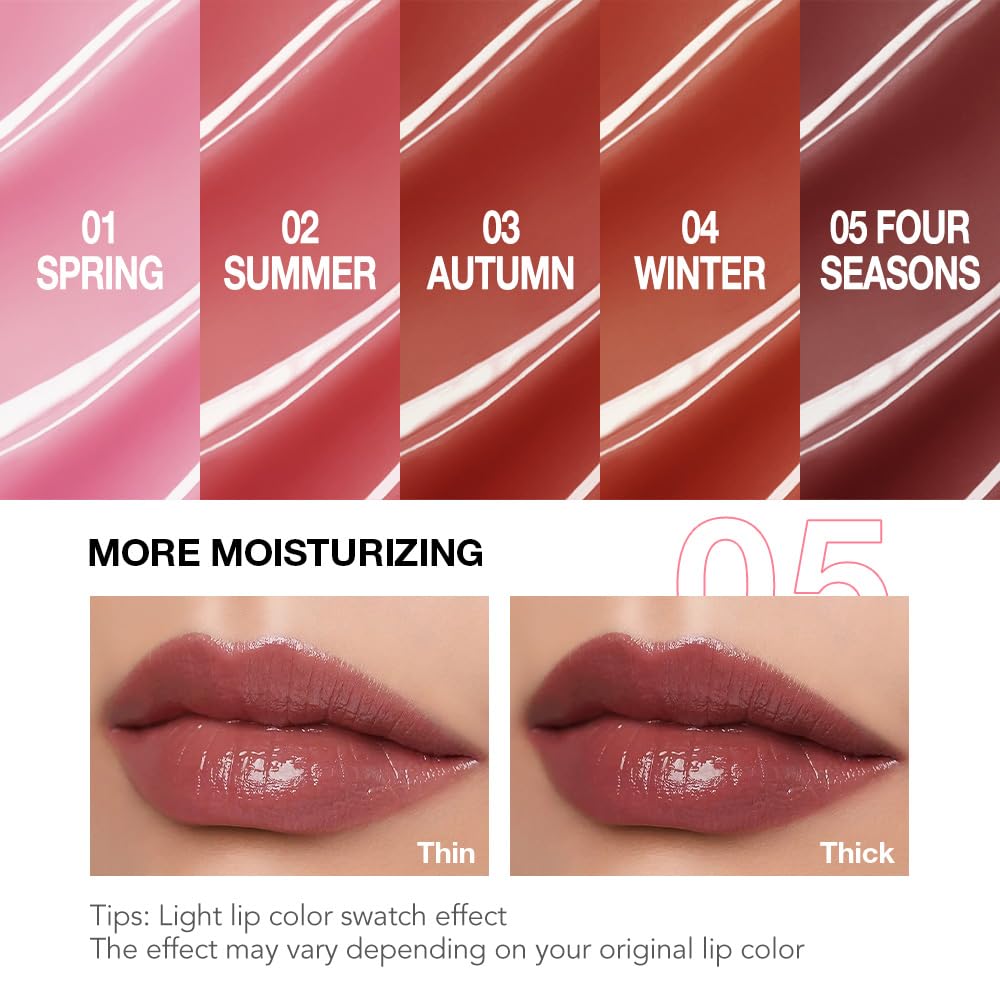 2Pcs Tinted Lip Balm Moisturizing Lipstick – Deep Rose Colored Bean Paste Sheer Hydrating Lip Color for Dry Lips – Nourishing Lip Balm for All Women with a Subtle Natural Scent (S05 & S05)