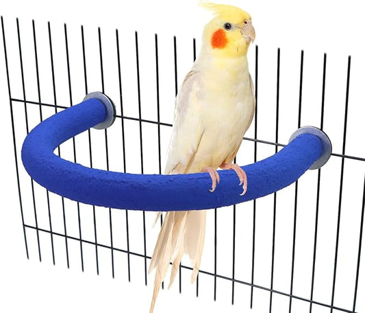 Wontee Bird Perches Bird Cage Sand Perch Stand for Budgies Parakeets Cockatiels Conures (Random Color) (U Shape)
