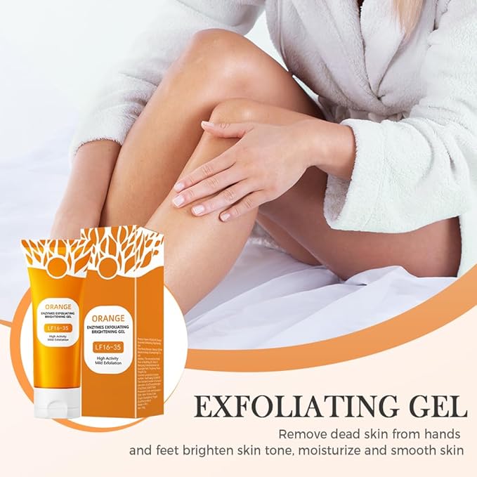 Orange Exfoliating Gel for Face and Body, 2025 New Deep Pore Orange Peeling Scrub, Deep Clean Pores, Remove Blackheads Moisturize Cleansing, Body Exfoliating Gel for All Types Skin (2PCS, 3.52 Fl Oz)