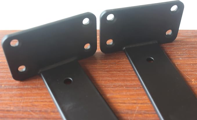 4 Pack - 6 inch Black Hidden L Shelf Bracket Iron Floating Shelf Brackets