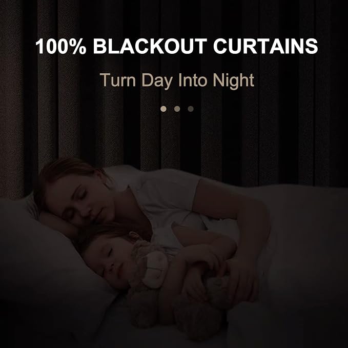 100% Blackout Shield Linen Blackout Curtains