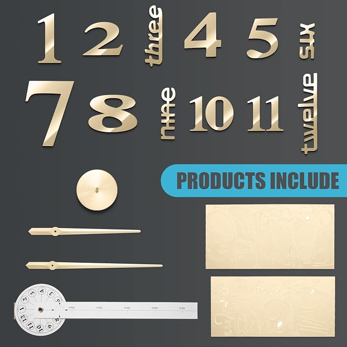 Junkin 3D Large Frameless DIY Wall Clock Modern Decor Family Quote Wall