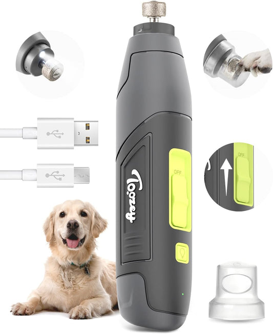 Toozey Dog Nail Grinder - Electric Pet Toenail Trimmer with 12, Gray High-Grade Durable Professional Tool, 1 Count