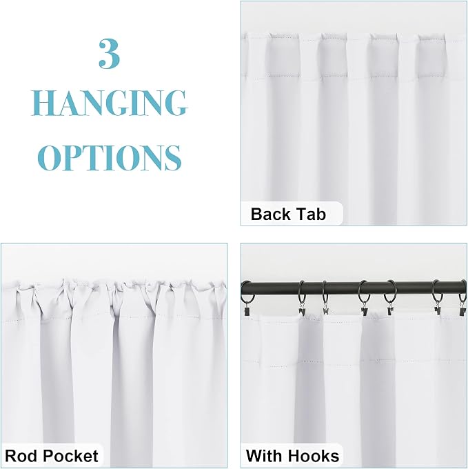 RYB HOME Room Darkening Curtains Window Shades, Privacy Bedroom Curtains