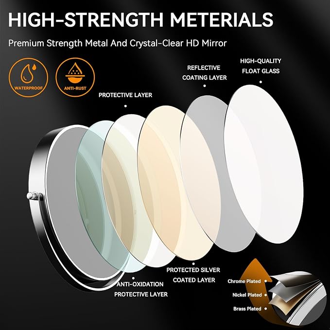 Auxmir 1X/30X Wall Mounted Makeup Mirror, Bathroom Makeup Mirror, Cosmetic