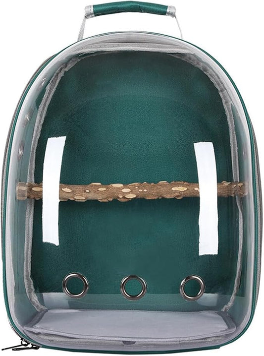 Bird Carrier Backpack, Bird Travel Carrier with Standing Perch, Lightweight Breathable Parrot Cage for Small Birds, Green Cheek, Cockatiel, Parrot
