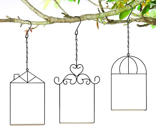 MIXXIDEA 3PK Hummingbird Perch, Hummingbird Swing with Metal Frame, Bird Swing with Wooden Dowel and Hanging Chain,Suitable for Hanging Indoor,Outdoor, Lawn,Patio,Garden