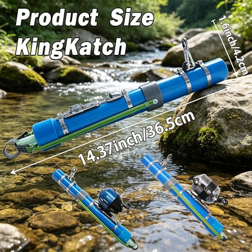 Upgraded Portable Fishing Catapult Rod with Reel, Durable & Lightweight Telescopic Lure & Bait Launcher for Saltwater & Freshwater, - size: XKTSYG-LSYL
