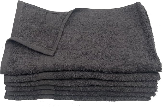 Towel Supercenter 16X27 Cotton Hand Towels (24Pack) for Salons, Golf Course (Charcoal Grey)